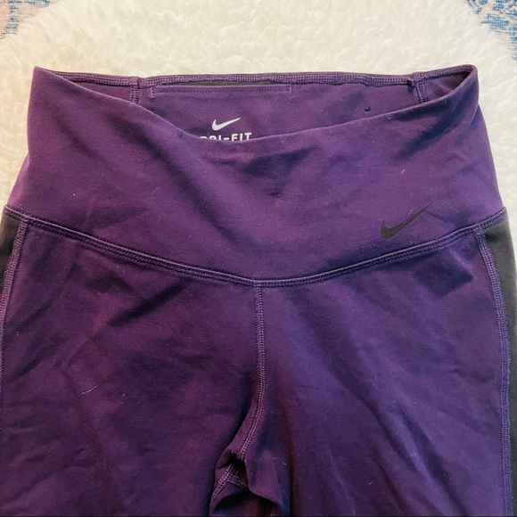 Nike Swoosh Purple and Black Athletic Leggings - Picture 4 of 11